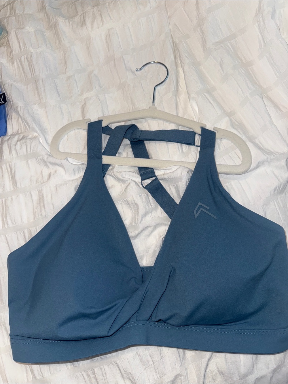 Over Active Women's Moonstone Blue Unified Twist Sports Bra